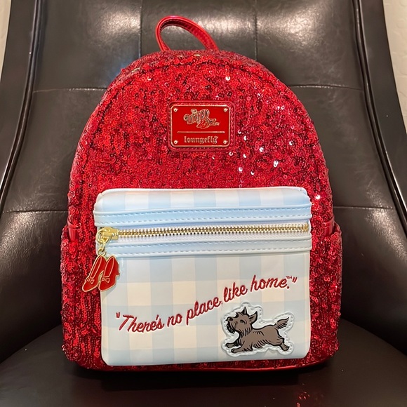 Loungefly Handbags - Wizard of Oz Dorothy Ruby Red Sequin Loungefly Mini Backpack